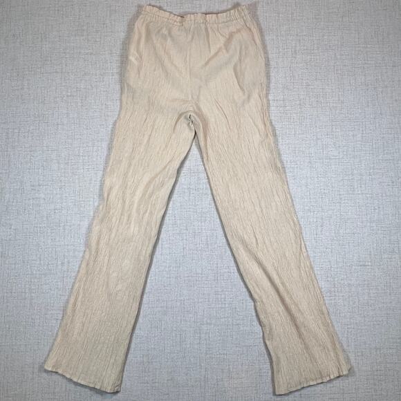 Zara Cream Crepe Tie Waist Lightweight Pants | Women's S - Picture 2 of 13